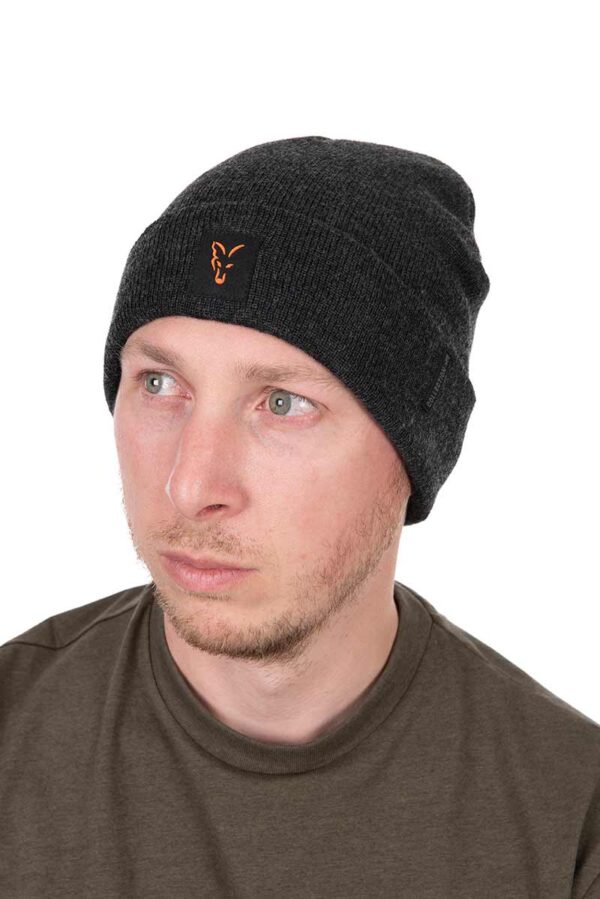 Зимна шапка Fox Collection Beanie Hat Black/Orange - Image 3