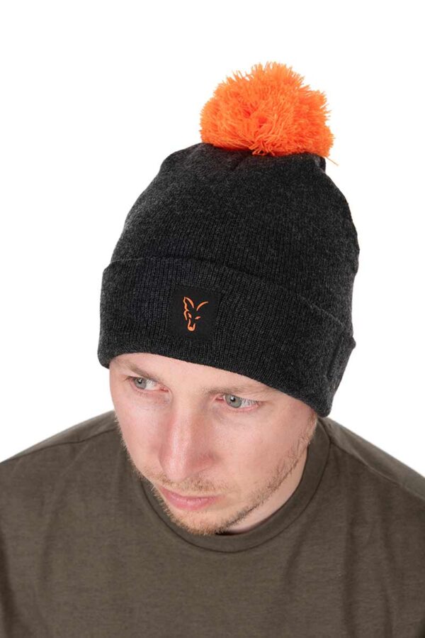 Зимна шапка Fox Collection Bobble Hat Orange/Black