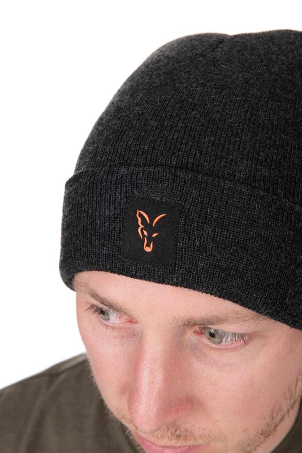 Зимна шапка Fox Collection Beanie Hat Black/Orange - Image 4