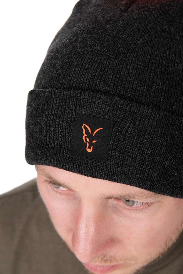 Зимна шапка Fox Collection Bobble Hat Orange/Black - Image 3